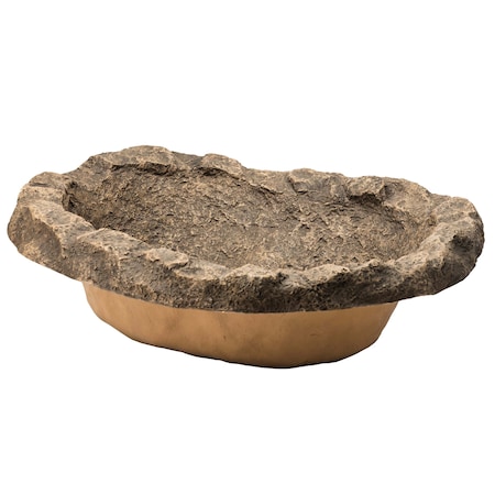 Gardenised Flower Faux Rock Fiberglass Garden Decorative Water Pond, 17 Gallon Sandstone Outdoor Patio Pond QI004604